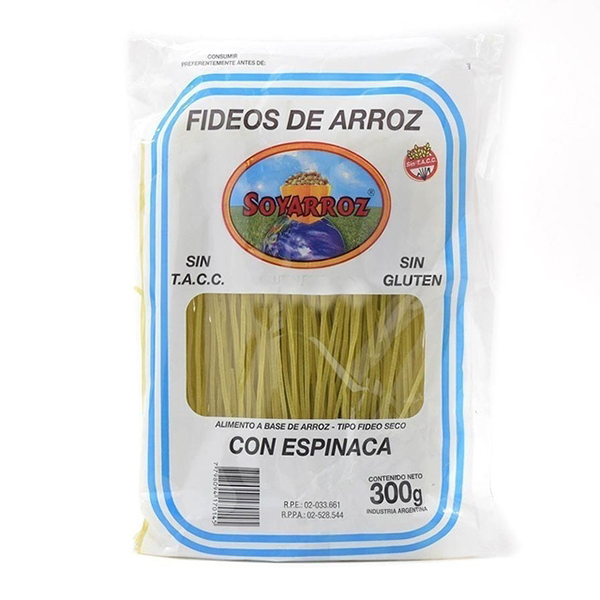 FIDEOS DE ARROZ CON ESPINACA 300 GR.